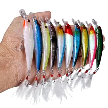 Imagem de Kit 10 Iscas Artificiais Para Pesca Robalo Dourado Tucunaré