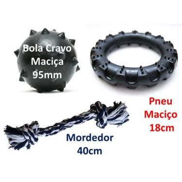 Imagem de Kit Brinquedos Pet Bola, Pneu e Mordedor Cães Grande Porte - Produto N