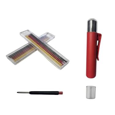 Imagem de KiBcsLic Lápis de carpinteiro, conjunto de marcadores de lápis com furo profundo para engenharia, caneta de ponta longa com longo alcance, marcador de ponta, Style D