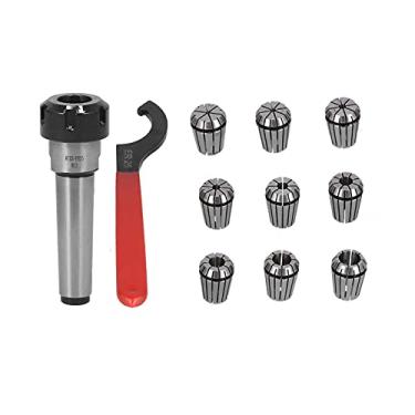 Imagem de Conjunto de mandril de pinça de mola ER25 Eixo de conexão cônico Morse com chave Grampos de mola de aço carbono de alta precisão para torno CNC, fresadora, ferramentas MTB2 ER25 (Seguido-Yarkh-M12)