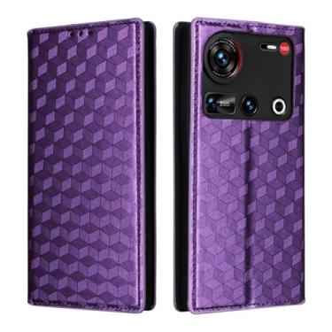 Imagem de Capa carteira para ZTE Nubia Z70 Ultra, capa de couro PU com suporte de cartão magnético flip Kickstand capa à prova de choque TPU interno