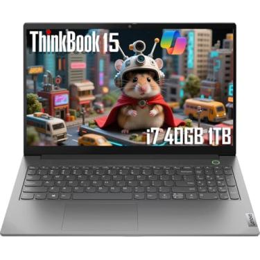 Imagem de Lenovo Laptop empresarial ThinkBook 15 Geração 4 (15,6 polegadas FHD antirreflexo, Intel 10-Core i7-1255U, 40GB RAM, 1TB SSD), impressão digital, webcam 1080p, Thunderbolt 4, Ethernet, Wi-Fi 6, Win 11