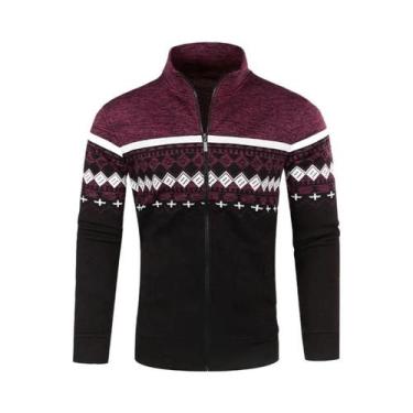 Imagem de Jaqueta De Moletom Masculina De Outono Inverno Quente Com Zíper E Gola