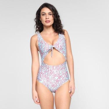 Imagem de Body Água Doce Nó Frontal Estampado, Verde, M