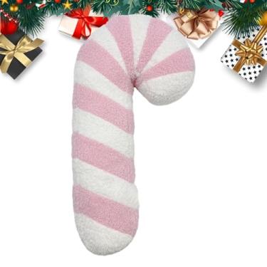 Imagem de Almofadas de Natal pirulito,Pirulito recheado de pelúcia de Natal | Almofadas de pelúcia para festas de Natal de 17 polegadas, brinquedos de pelúcia, decorações de Natal