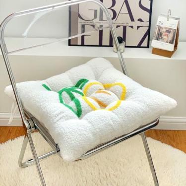 Imagem de Almofadas de pelúcia macias para cadeiras, almofada quadrada para assento de cadeira de chão, almofada antiderrapante para cadeiras de sala de jantar e cozinha internas.