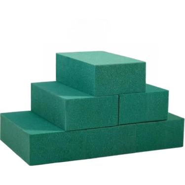 Imagem de FLOFARE Pacote com 6 blocos de espuma floral cada (15 cm C x 9 cm L x 4 cm A) Espuma verde molhada e seca para arranjos de flores frescas e artificiais, espuma de plantas, suprimentos de floristas