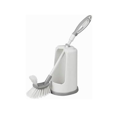 Imagem de Escova de vaso sanitário Yyqx conjunto de escova de vaso sanitário de plástico escova de vaso sanitário e suporte escova de vaso sanitário escova dura de cabo longo para banheiro