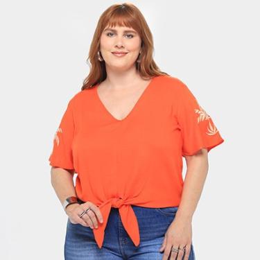 Imagem de Blusa Plus Size Lunender Nó Frontal Feminina-Feminino