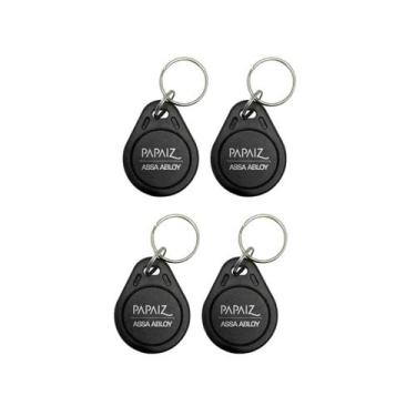 Imagem de Kit 4 chaveiros tag digital proximidade 125khz pt papaiz - ASSA ABLOY 