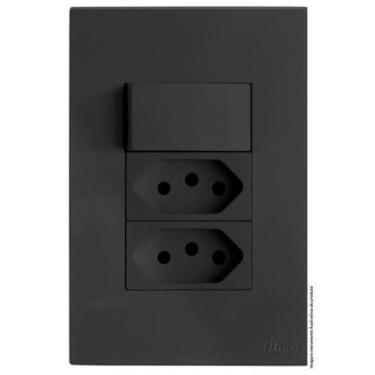 Imagem de Cj Simples + 2 Tomada 20A 4X2 - Recta Home Grafite Satin