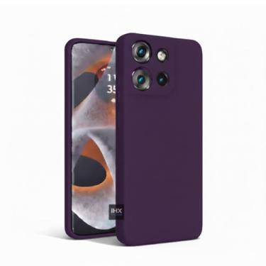 Imagem de Capa Capinha Case Compatível Motorola Moto Edge 50 Neo Silicone Aveludada Anti Impacto Reforçada Emborrachado Com Proteção De Câmera Premium (ROXO DARK)