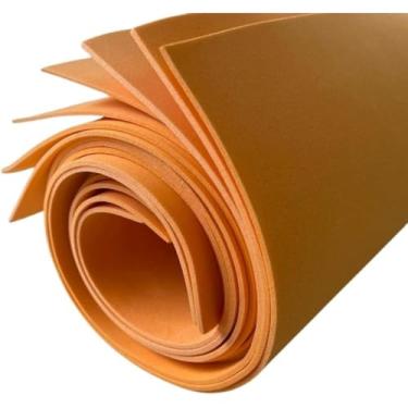 Imagem de Placa EVA Liso Laranja 40x60cm, Pacote com 10 Folhas, Material Flexível para Artesanato e Decoração Escolar