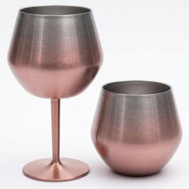 Imagem de TAÇA COPO TÉRMICO DE AÇO INOXIDÁVEL PARA GIN, VINHO E DRINKS, 410ML. ISOLAMENTO TÉRMICO PAREDE DUPLA, HASTE REMOVÍVEL. COCKTAIL, INQUEBRÁVEL E PORTÁTIL PARA BEBIDAS, FESTAS E EVENTOS. (Rosa)