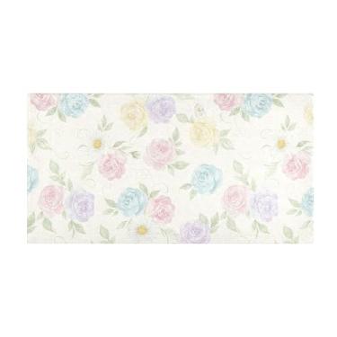 Imagem de Burbuja Tapete de corredor flores de pelúcia antiderrapante tapete de cozinha suporte de borracha para corredor, quarto, sala de estar, decoração de entrada, lavável na máquina, 51 x 99 cm