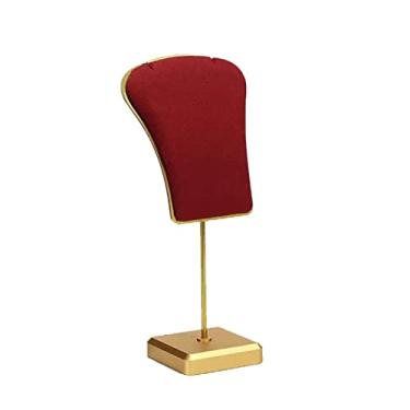 Imagem de Suporte de joias, colar, pingente, expositor, suportes de exibição de joias para venda, pequenos organizadores de joias de metal, colares para exibição de joias (cor: vermelho)