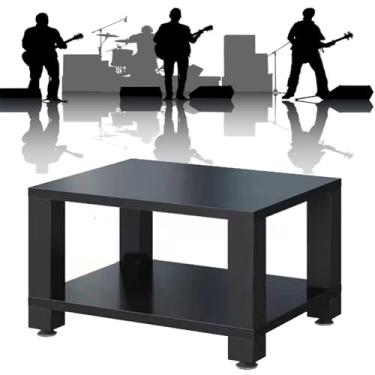 Imagem de Rack HiFi 2 3 4 níveis de armazenamento de mídia suporte toca-discos com absorção de choque, equipamento AV suporte móvel de mídia aberta (preto, 60 x 48 x 10 cm)