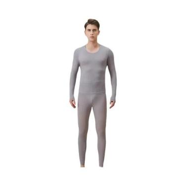 Imagem de Conjunto De Roupa Térmica Masculina Ultrafina Heattech Com Ácido Hialu