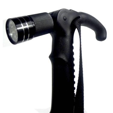 Imagem de Bengala Ajustável Led Bastão Lanterna Caminhada Cajado Retratil Alumínio Trilha Peregrinacao