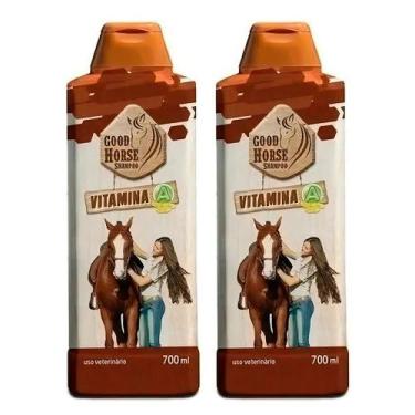 Imagem de Kit 2 Shampoo Good Horse Vitamina A 700ml Crescimento e Fortalecimento