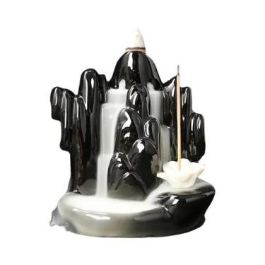 Imagem de Queimador De Incenso De Refluxo De Cerâmica Lótus, Suporte Para Sândal