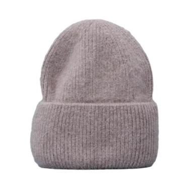 Imagem de Chapéu De Inverno Feminino, Gorro Quente De Pele De Coelho Real, Gorro