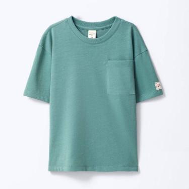 Imagem de Camiseta Infantil Menino Oversized com Bolso Verde - Hering