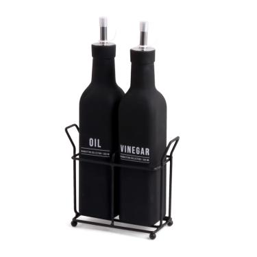 Imagem de Galheteiro Vidro Manhattan Hauskraft Preto 300 ml 2 Peças