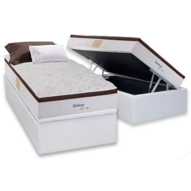 Imagem de Cama Box Baú Solteiro: Colchão Molas Masterpocket Ensacadas Herval Maxspring Edimburgo + Base Crc Courano White (88x188)