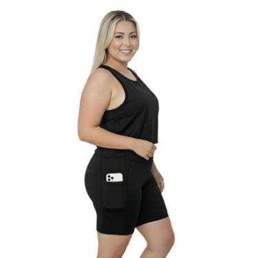 Imagem de Bermuda Fitness Com Bolsos Laterais Plus Size-Feminino