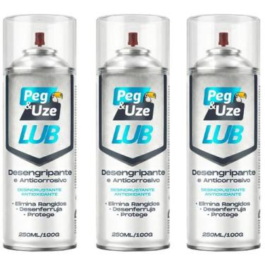 Imagem de Caixa 3 Latas Spray Desengripante Anticorrosivo Óleo Lubrificante 250m