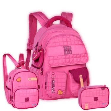 Imagem de Kit Mochila Rebecca Bonbon Costas Estojo E Lancheira Térmica Cor:Azul 