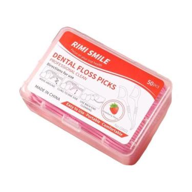 Imagem de Fio Dental Com Sabor Morango Rosa Para Hálito Fresco E Cuidado Bucal D