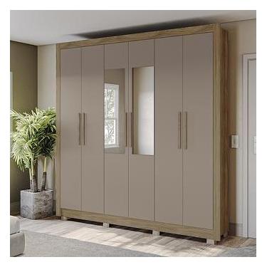 Imagem de Guarda Roupas M569 6pts 3gav Nogueira/Fendi Cod: 322.448 - Kappesberg