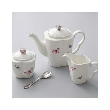 Imagem de JOGO DE 3 PEÇAS PARA CHÁ E CAFÉ WOLFF BORBOLETA EM PORCELANA  - ROJEMAC