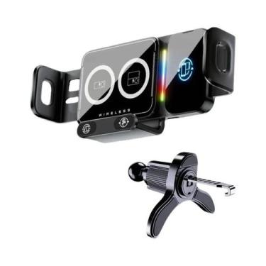 Imagem de Carregador Sem Fio Universal De 15W Para Carro Com Suporte 90 graus Su