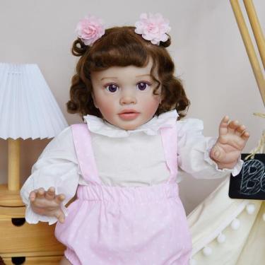 Imagem de Boneca Bebê Reborn Brastoy Corpo de Tecido 65cm Conjunto de Roupa Mama