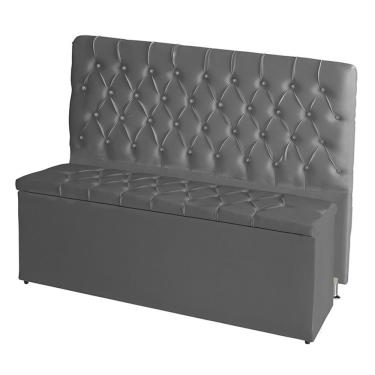 Imagem de Kit De Quarto Cabeceira De Cama Box E Calçadeira Baú Estrela King 195 Cm Suede Botão St...