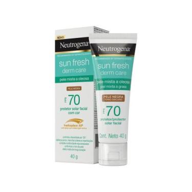 Imagem de Protetor Solar Facial Neutrogena Sun Fresh Derm Care FPS 70 Pele Negra