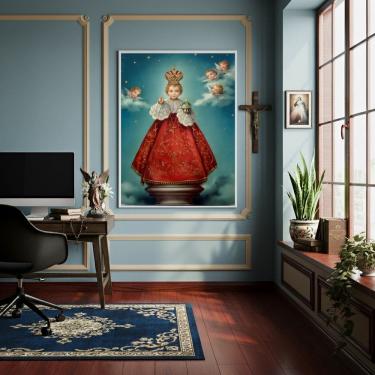 Imagem de Quadro Decorativo Menino Jesus de Praga - 70x50cm