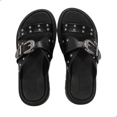 Imagem de Tamanco Feminino Moleca Fivela Tachas Preto