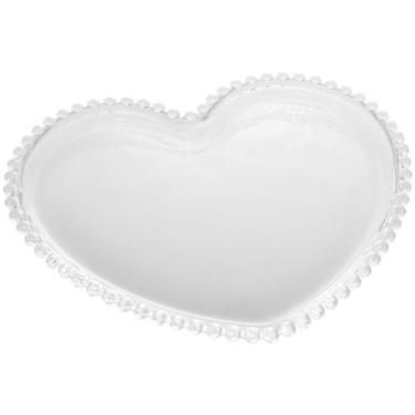 Imagem de Prato de Cristal Coração Bolinha Transparente 20 x 17 x 2cm - Unid. - 