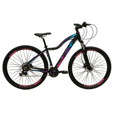 Imagem de Bicicleta Feminina Aro 29 Ksw Mwza 27v Freio Hidráulico K7 Garfo com Trava - Preto/Pink/Azul
