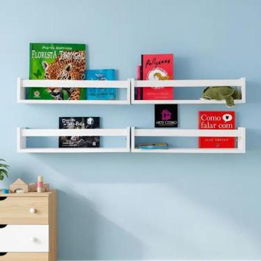 Imagem de Kit Combo 4 Nichos Revisteiro De Parede Estante Para Quarto de Criança