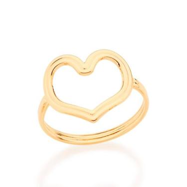 Imagem de Anel Com Coracao Vazado. Tamanho:16Cor:Dourado - Rommanel, 16, Dourado