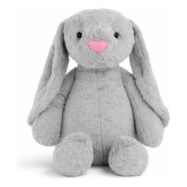 Imagem de Coelho De Pelúcia 30cm Orelhas Longas Macio Decoração Páscoa -, Cinza
