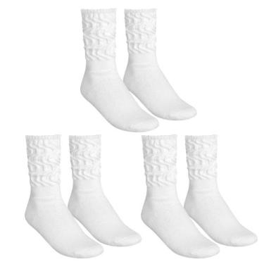 Imagem de Meia Feminina Sanfonada Branca Lupo Sport Aeróbica Academia Cano Longo