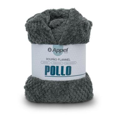 Imagem de Roupão Flannel Microfibra Pollo  Suavidade e Bem-Estar, M, Cinza urban