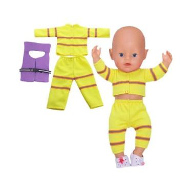 Imagem de Roupa Para Boneca De 43cm: Maiô Com Estampa De Escamas De Peixe E Aces