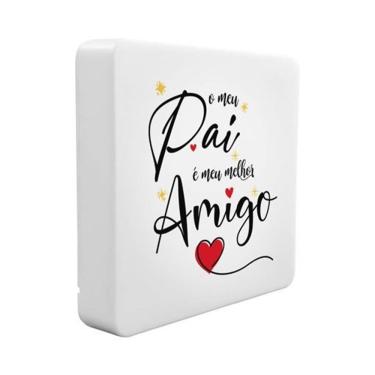 Imagem de Luminária Box Slim o Meu Pai USB Tpc com Luz Difusa para Decoração Bivolt com Fita de LED 5W Inclusa